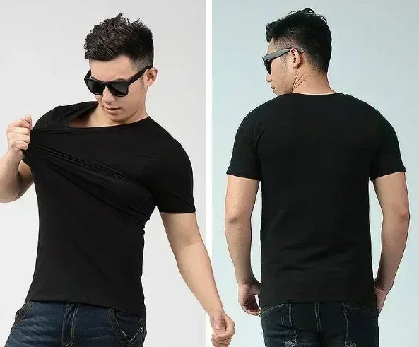 Camiseta de hombre de verano de algodón puro, a la moda, casual, holgada, con estampado de calavera y conejo, cuello redondo, manga corta, para deporte