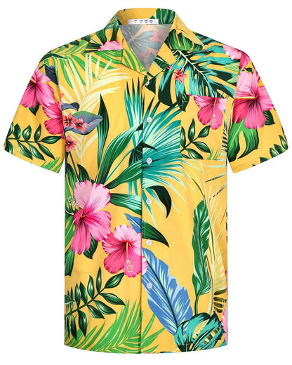 Camisas Hawaianas de Verano para Hombre, Manga Corta, Botones, Estampado de Árboles de Coco, Camisa Casual de Playa Aloha Tallas Grandes 6XL, Ropa para Hombre