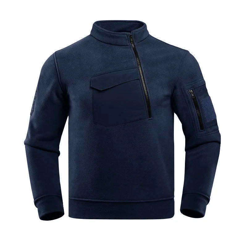 Men's Thermal Polartec Fleece Half Zip Pullover Winter Outdoor Warm Sweater Lightweight Long Sleeve Sweatshirt Military Clothing