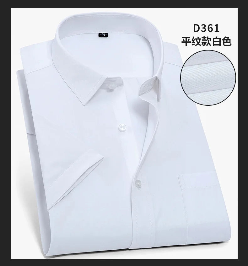 Nueva camisa de manga corta para hombre 7XL8XL de negocios casual sin planchado de alta calidad tallas grandes ropa de carga de moda de primavera y verano