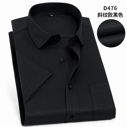 Nueva camisa de manga corta para hombre 7XL8XL de negocios casual sin planchado de alta calidad tallas grandes ropa de carga de moda de primavera y verano