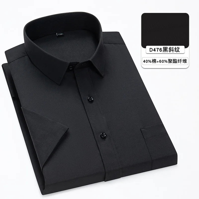 Nueva camisa de manga corta para hombre 7XL8XL de negocios casual sin planchado de alta calidad tallas grandes ropa de carga de moda de primavera y verano