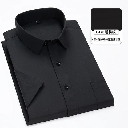 Nueva camisa de manga corta para hombre 7XL8XL de negocios casual sin planchado de alta calidad tallas grandes ropa de carga de moda de primavera y verano