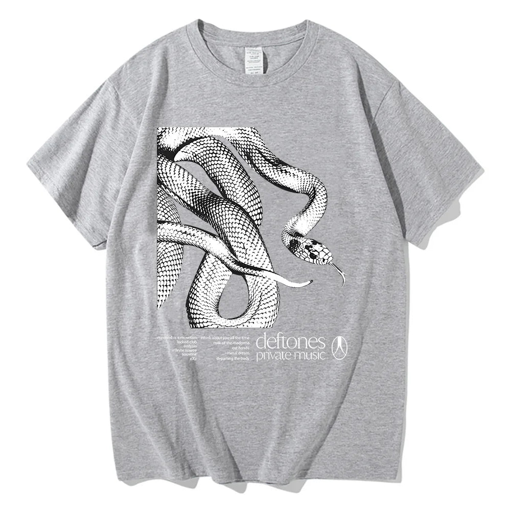 Deftones Private Music Tracklist Camiseta 2025 Algodón Camiseta Hombre Mujer Hip Hop Rock Top Moda Manga Corta Verano Camiseta Oversize