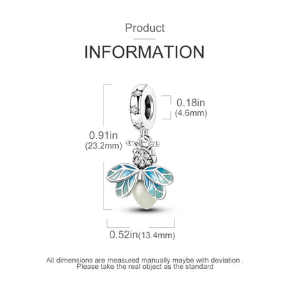 New Arrivals Silver Plated Cute Pet Moon Luminous Firefly Charms Fit Original Bangle Beads Pendent Dangle Bracelet DIY Jewelry