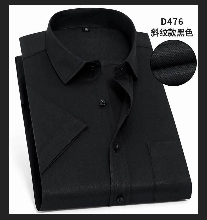 Nueva camisa de manga corta para hombre 7XL8XL de negocios casual sin planchado de alta calidad tallas grandes ropa de carga de moda de primavera y verano