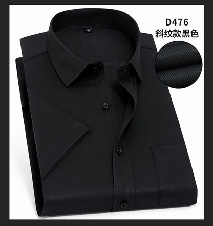Nueva camisa de manga corta para hombre 7XL8XL de negocios casual sin planchado de alta calidad tallas grandes ropa de carga de moda de primavera y verano