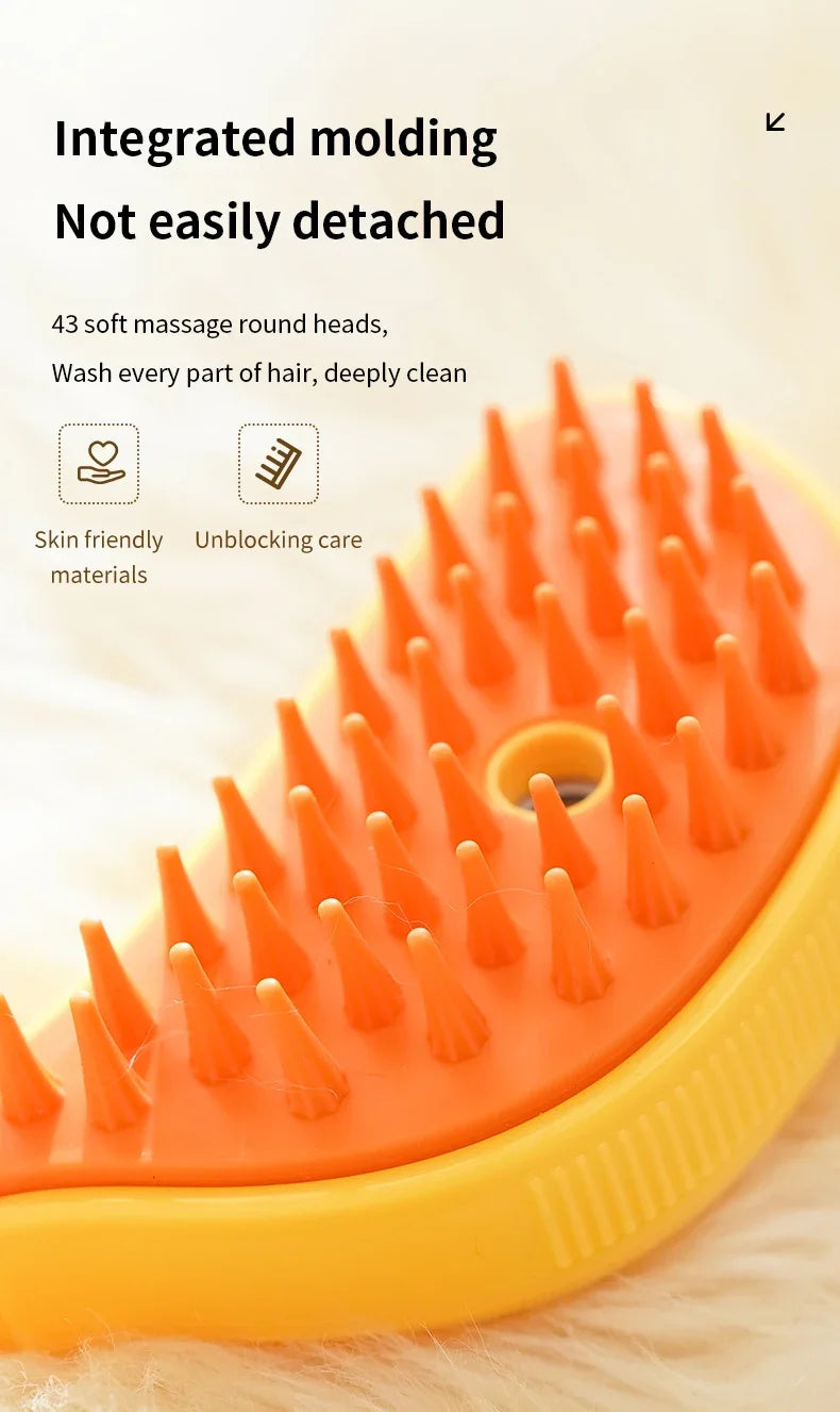 Cepillo de vapor giratorio para gatos y perros, peine eléctrico pulverizador para eliminar el pelo, cepillo de gato de silicona suave para masaje, peine de aseo, accesorios para mascotas