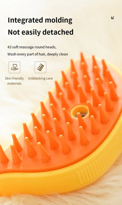 Cepillo de vapor giratorio para gatos y perros, peine eléctrico pulverizador para eliminar el pelo, cepillo de gato de silicona suave para masaje, peine de aseo, accesorios para mascotas