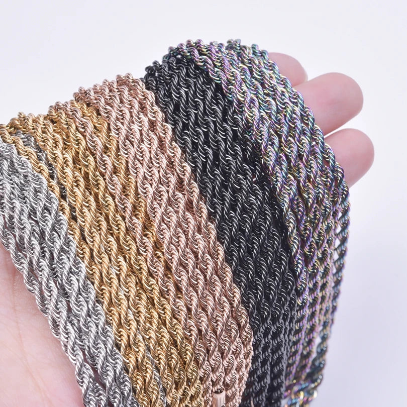 2/5pcs Rainbow Chain New Personalized Multiple Shape Designs Necklace Chains For Jewelry Making DIY 304 Stainless Steel Chains