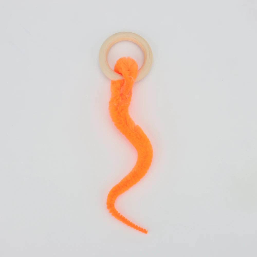 Plush Long Tail Ball Cat Toy Training Cat Interactive Ball Wood Ring Pet Toy