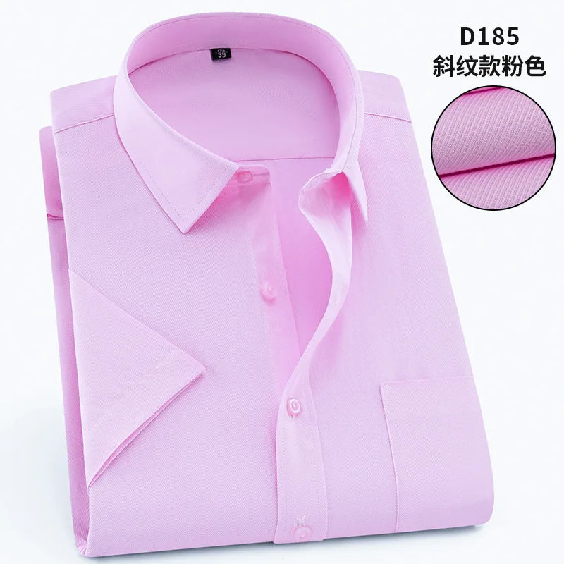 Nueva camisa de manga corta para hombre 7XL8XL de negocios casual sin planchado de alta calidad tallas grandes ropa de carga de moda de primavera y verano