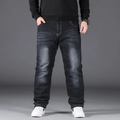 10XL Mens Black Jeans Oversize High Waist Loose Trousers Large Size Husband Plus Size Loose Denim Trousers Blue Male Denim Pants