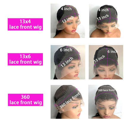 Peluca frontal de encaje transparente HD de 13x4, de cabello humano, onda corporal, densidad 180%, 100 cm (40 pulgadas), con encaje frontal de 13x6, pre-arrancada