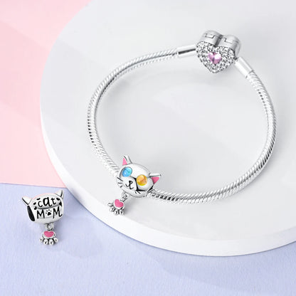 New Arrivals Silver Plated Cute Pet Moon Luminous Firefly Charms Fit Original Bangle Beads Pendent Dangle Bracelet DIY Jewelry
