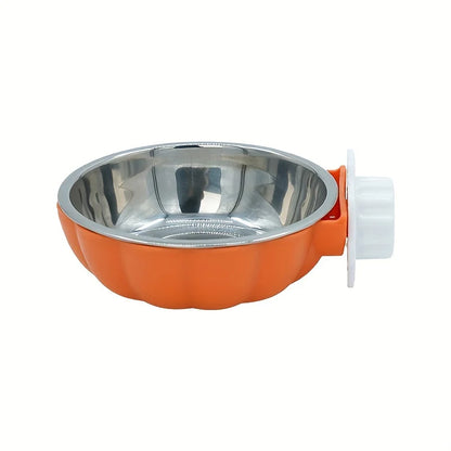 Recipiente para Comida y Agua para Mascotas Pequeñas con Forma de Calabaza, Tazón Elevador y Móvil para Transportín de Mascotas, Suministros para Alimentación de Mascotas