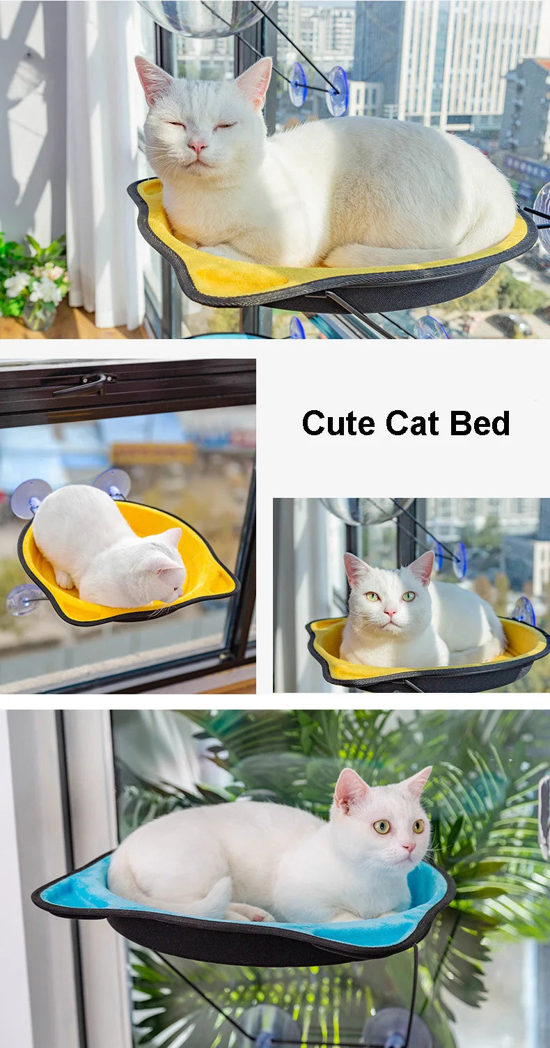 Nueva hamaca para gatos de ventana, rascador, mascota, gatito colgante, cama para dormir, gatos, asiento soleado de ventana, nido, soporta 15kg, accesorios para gatos