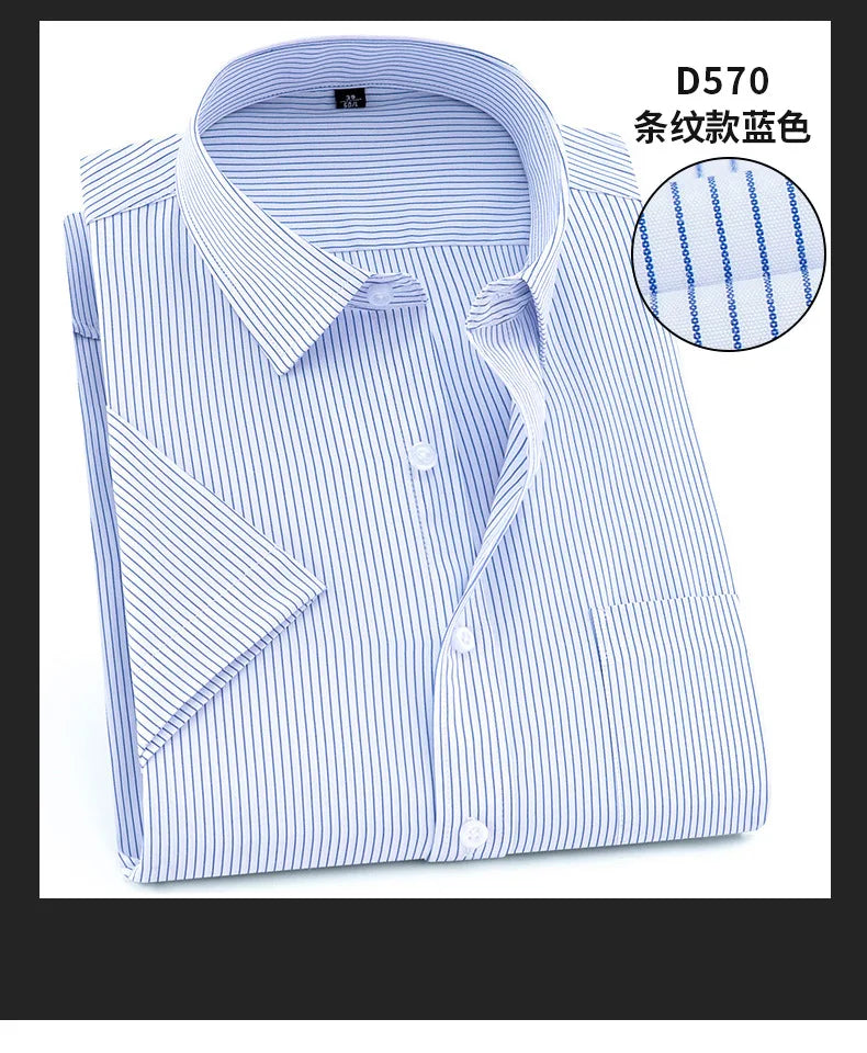 Nueva camisa de manga corta para hombre 7XL8XL de negocios casual sin planchado de alta calidad tallas grandes ropa de carga de moda de primavera y verano
