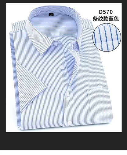 Nueva camisa de manga corta para hombre 7XL8XL de negocios casual sin planchado de alta calidad tallas grandes ropa de carga de moda de primavera y verano