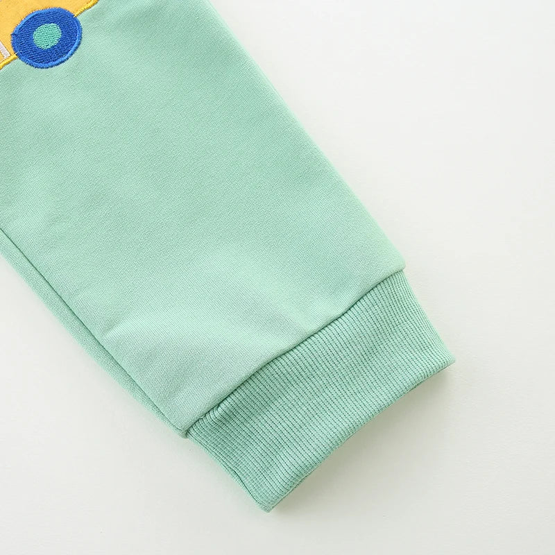 Little maven Pantalones deportivos CAR para bebés, ropa para niños con bordado de dibujos animados de excavadora, pantalones de algodón para niños, joggers