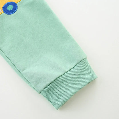 Little maven Pantalones deportivos CAR para bebés, ropa para niños con bordado de dibujos animados de excavadora, pantalones de algodón para niños, joggers