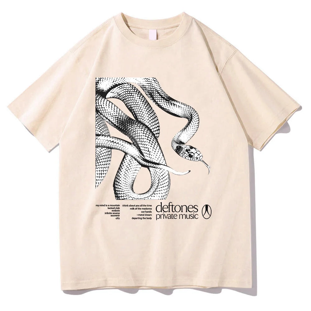 Deftones Private Music Tracklist Camiseta 2025 Algodón Camiseta Hombre Mujer Hip Hop Rock Top Moda Manga Corta Verano Camiseta Oversize