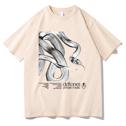 Deftones Private Music Tracklist Camiseta 2025 Algodón Camiseta Hombre Mujer Hip Hop Rock Top Moda Manga Corta Verano Camiseta Oversize