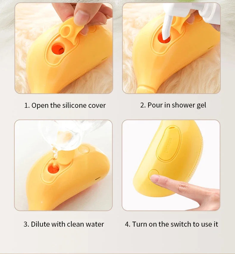 Cepillo de vapor giratorio para gatos y perros, peine eléctrico pulverizador para eliminar el pelo, cepillo de gato de silicona suave para masaje, peine de aseo, accesorios para mascotas