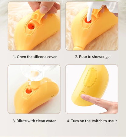 Cepillo de vapor giratorio para gatos y perros, peine eléctrico pulverizador para eliminar el pelo, cepillo de gato de silicona suave para masaje, peine de aseo, accesorios para mascotas