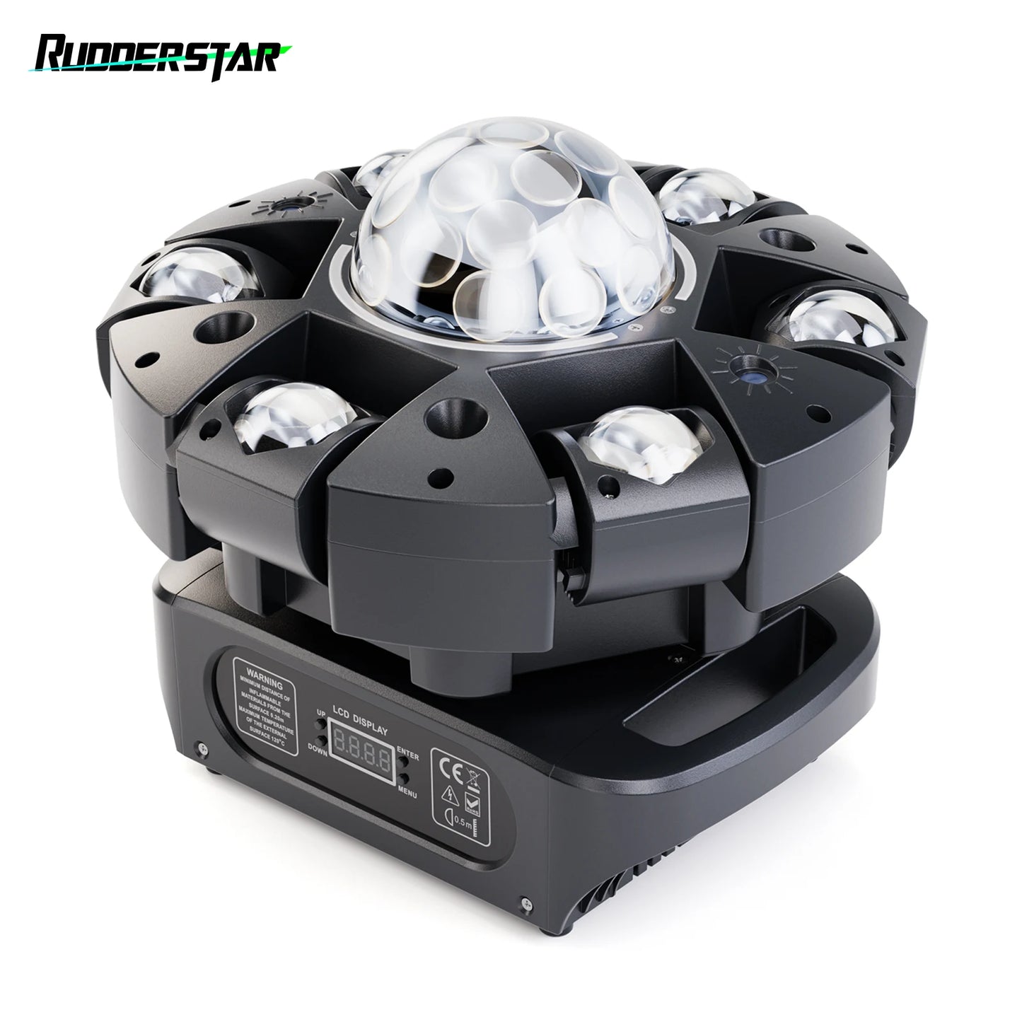 120W 6-Arm Beam Magic Ball Light RGBW Stage Effect Lighting Projector DMX Remote Control Strobe Lights for Party Club Bar Disco