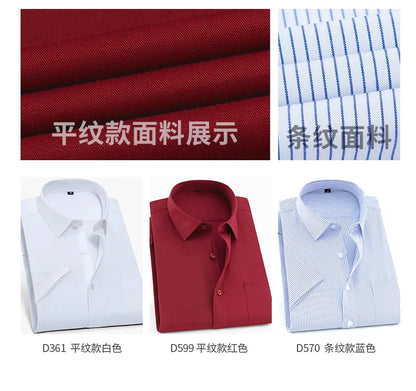 Nueva camisa de manga corta para hombre 7XL8XL de negocios casual sin planchado de alta calidad tallas grandes ropa de carga de moda de primavera y verano