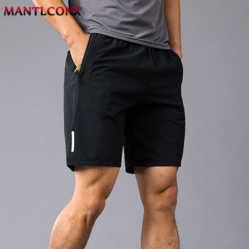 New Summer Casual Shorts Men Boardshorts Breathable Beach Shorts Elastic Jogging Running Sports Men's Short Pants Zipper Pockets