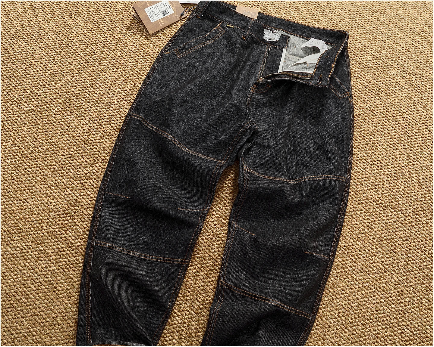 Jeans cónicos casuales rectos lavados de mezclilla de alta gama con corte 3D, peso pesado, estilo retro americano, cómodos, a la moda para hombres, Otoño 2025