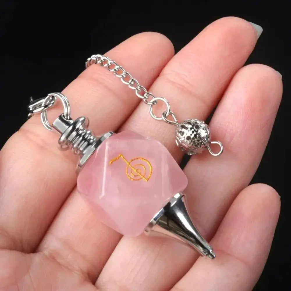 New Semi-precious Stone Chakra Pendulum Lapis Amethyst Semi-precious Stone Pendulum Cho Ku Rei Symbols Energy Pendulum