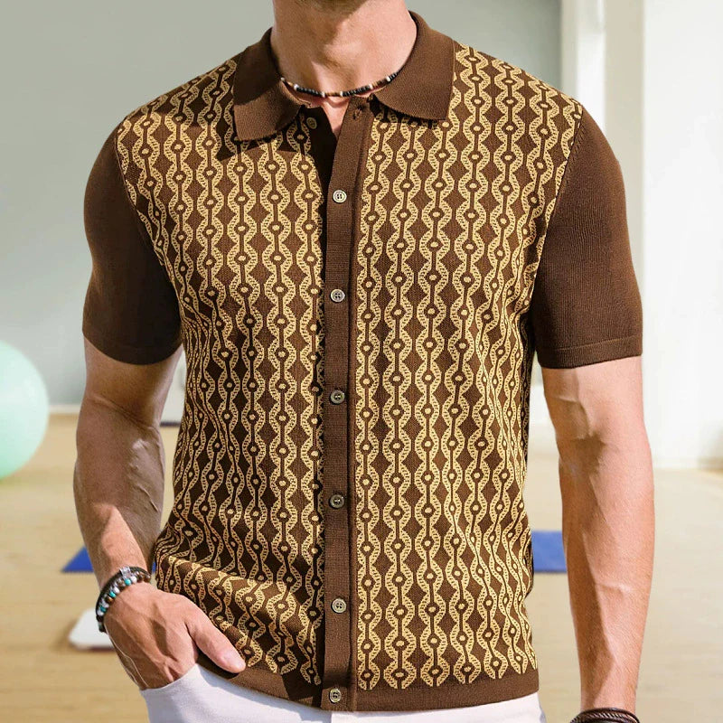 Camisas tipo polo Jacquard estilo europeo para hombre, tejido de punto, informal de negocios, frescura veraniega, viscosa de calidad, elásticas, sedosas