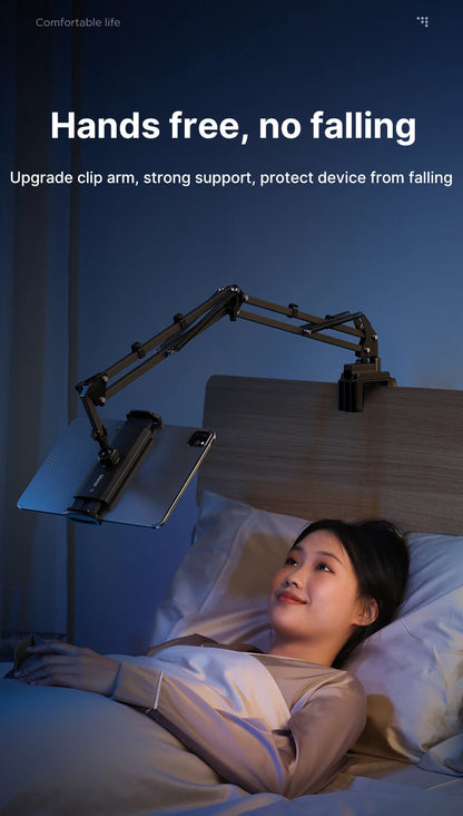 Ulanzi T2 Soporte de escritorio de metal con brazo largo, soporte para tablet de cama, soporte perezoso de escritorio, soporte para iPad, smartphone, brazo articulado para micrófono