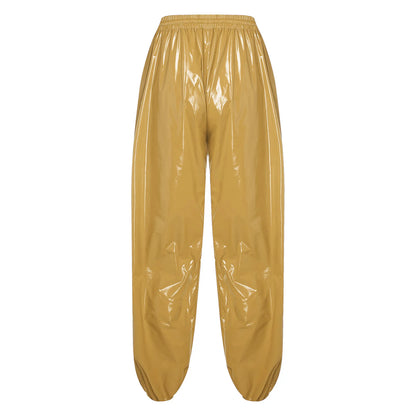 Pantalones Holgados Brillantes para Hombre Y2K con Cordón en la Cintura, Elástico en la Cintura, Bolsillos Laterales, Pantalones de Chándal Holgados y Brillantes, Disfraces de Hip Hop