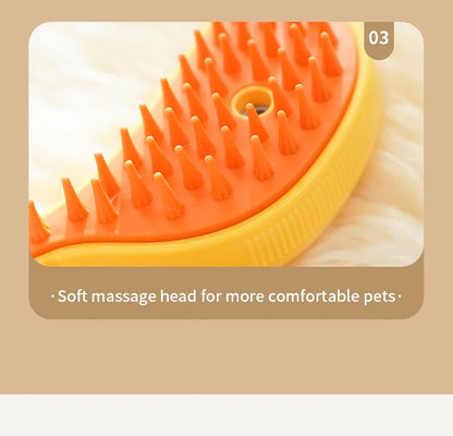 Cepillo de vapor giratorio para gatos y perros, peine eléctrico pulverizador para eliminar el pelo, cepillo de gato de silicona suave para masaje, peine de aseo, accesorios para mascotas
