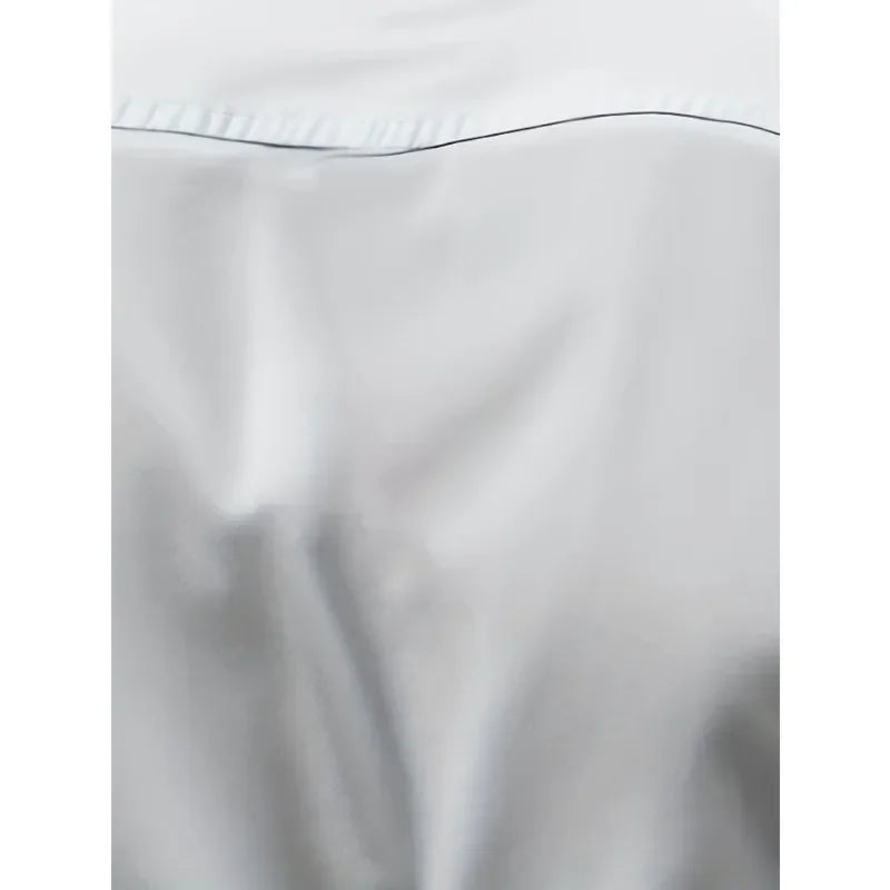 Camisas de negocios para hombre elásticas para las cuatro estaciones, de manga larga, de color sólido, elegantes, informales, de la marca 2025
