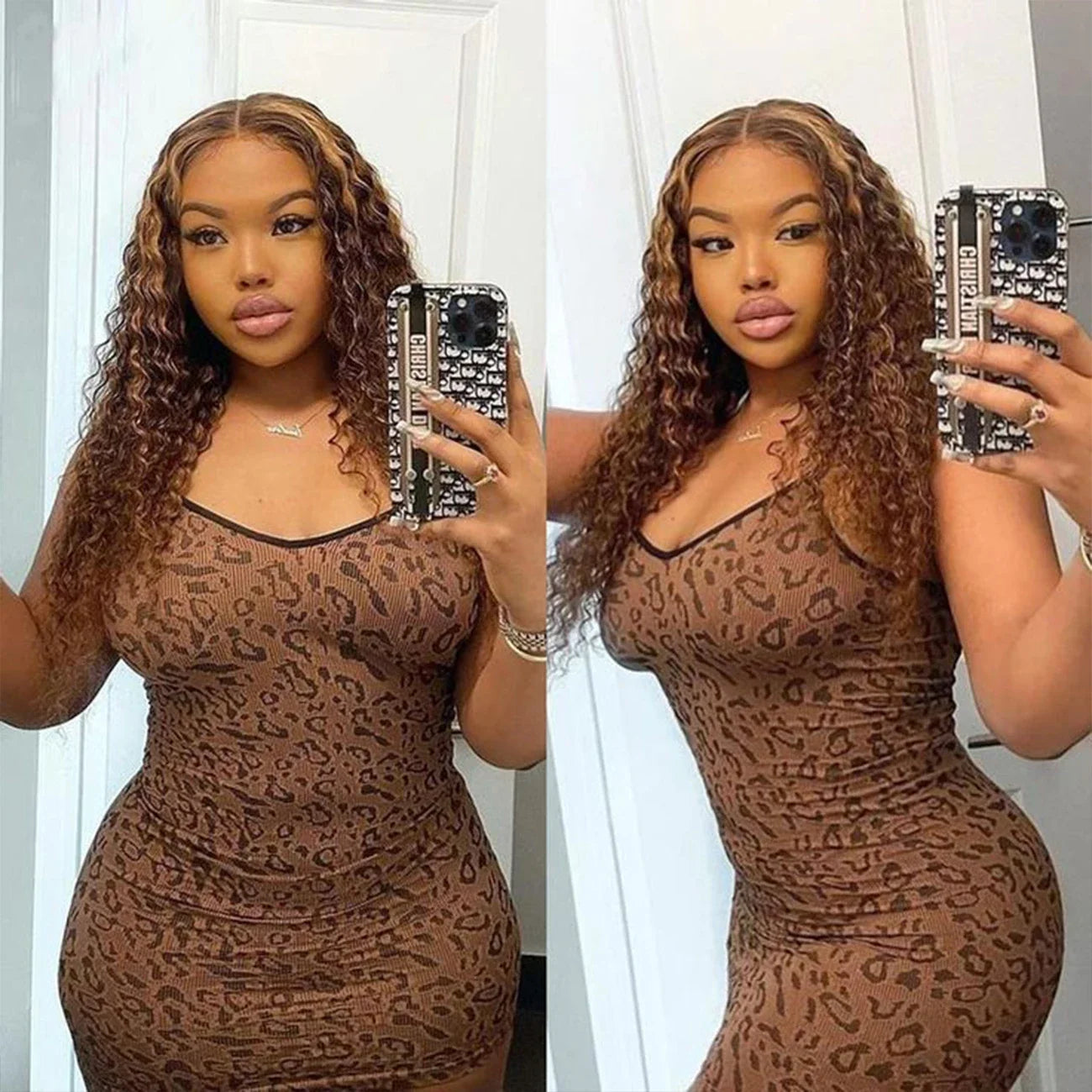 Deep Wave Honey Blonde Glueless Wig Human Hair Ready To Wear And Go Pre Plucked 13x6 Hd Water Curly Lace Frontal Wig For Women