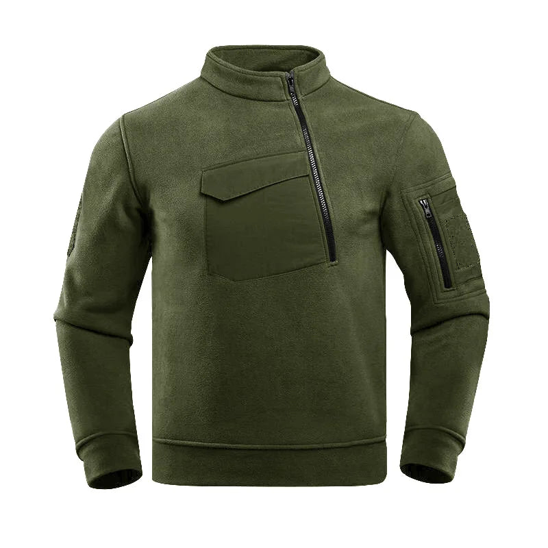 Men's Thermal Polartec Fleece Half Zip Pullover Winter Outdoor Warm Sweater Lightweight Long Sleeve Sweatshirt Military Clothing