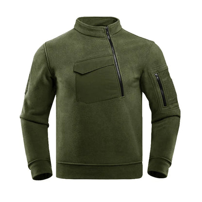 Men's Thermal Polartec Fleece Half Zip Pullover Winter Outdoor Warm Sweater Lightweight Long Sleeve Sweatshirt Military Clothing
