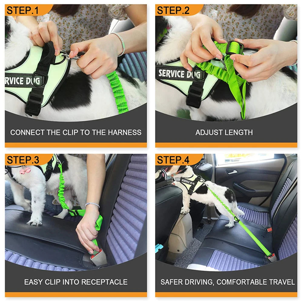 Pet Car Seat Belt Nylon Lead Leash Vehicle  Backseat Safety Belt Adjustable Dogs Harness Collar Outdoor Walking Pet Accessories