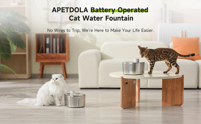 APETDOLA 4L Fuente de agua inalámbrica para gatos con sensor automático, fuente para beber para gatos, perros, bebedero, accesorios para dispensador de agua para mascotas