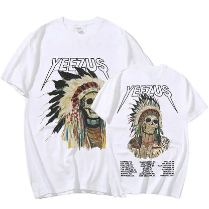 Kanye West Yeezus God Wants You Double Sided T Shirt Men Hip Hop Cool Vintage T-shirt Streetwear Oversized T Shirts Tops Unisex