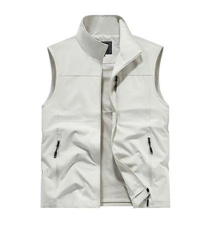 Chalecos cargo de verano para hombre, finos, de malla transpirable, chalecos sin mangas para escalar, chaquetas, ropa deportiva masculina, chalecos informales 6XL