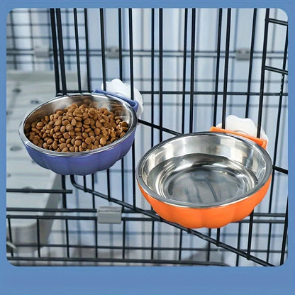 Recipiente para Comida y Agua para Mascotas Pequeñas con Forma de Calabaza, Tazón Elevador y Móvil para Transportín de Mascotas, Suministros para Alimentación de Mascotas