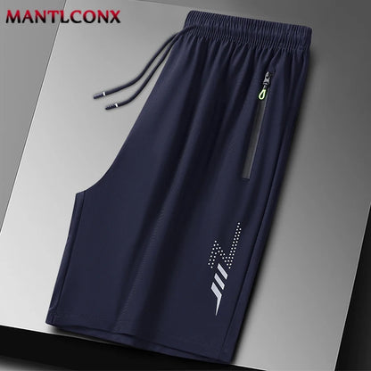 New Summer Casual Shorts Men Boardshorts Breathable Beach Shorts Elastic Jogging Running Sports Men's Short Pants Zipper Pockets