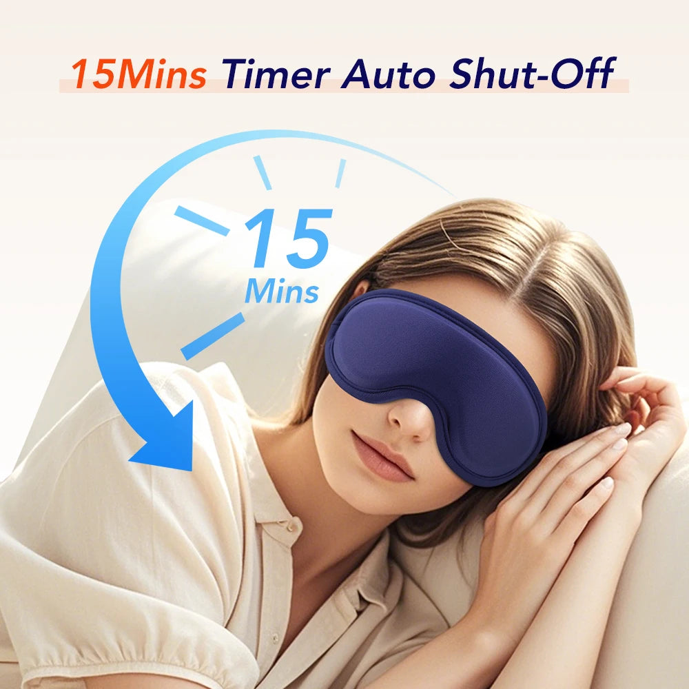 Masajeador ocular eléctrico Compresa caliente Alivio del estrés Calefacción Vibración Masaje Conectar música Relajación Cuidado ocular plegable Gafas inteligentes