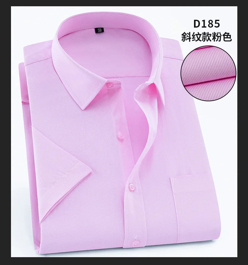 Nueva camisa de manga corta para hombre 7XL8XL de negocios casual sin planchado de alta calidad tallas grandes ropa de carga de moda de primavera y verano